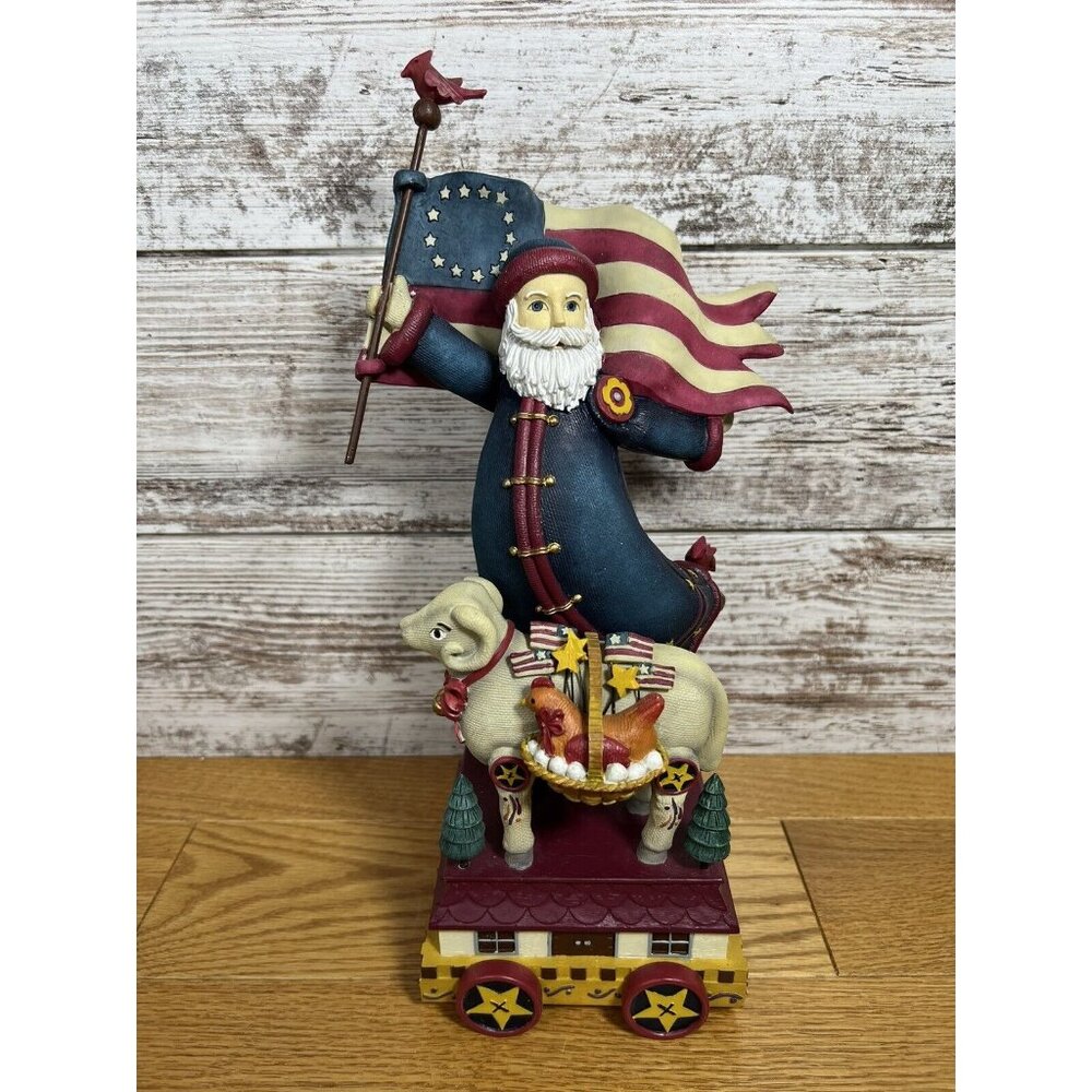 2001 Americana Christmas Retired Patriotic Santa Claus w/Flag by Kathy Killip